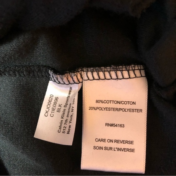 Calvin Klein Black Velour Full Zip Hooded Jacket With Silver Rhinestones - Picture 5 of 13